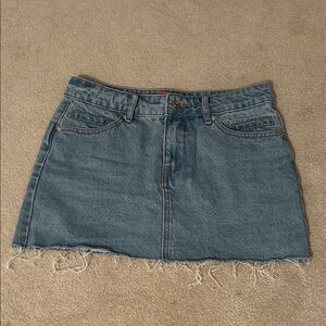 Edikted Blue Denim Mini Skirt